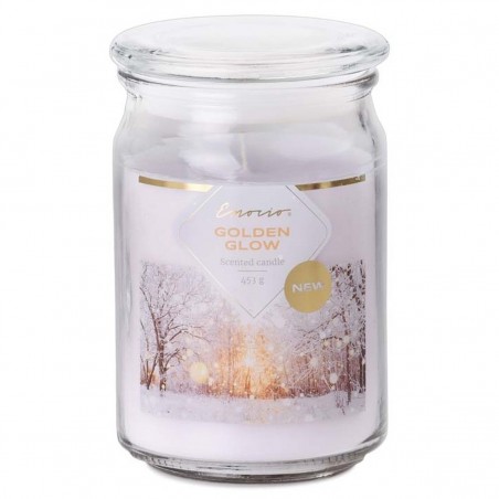 Svíčka vonná EMOCIO sklo 93x142 mm se skleněným víčkem | GOLDEN GLOW