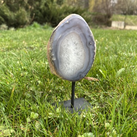 Achát na kovovém podstavci 115x100x50mm | 934g | Originální foto